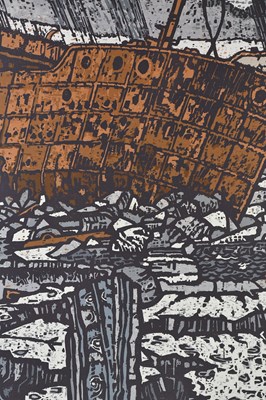 Lot 22 - ANTHONY RATCLIFFE (b.1954); woodcut print,...