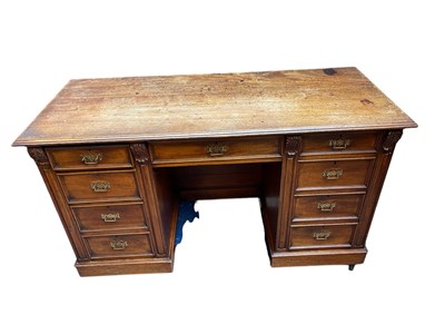 Lot 183 - A late 19th century mahogany nine drawer...