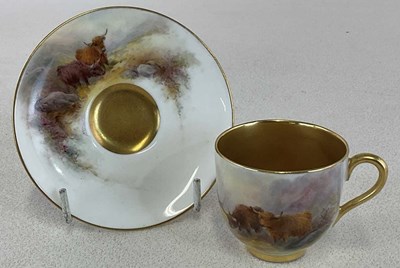 Lot 186 - HARRY STINTON FOR ROYAL WORCESTER; a cup and...