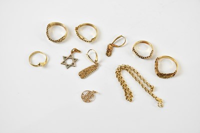 Lot 1206 - A group of 14ct yellow gold jewellery...