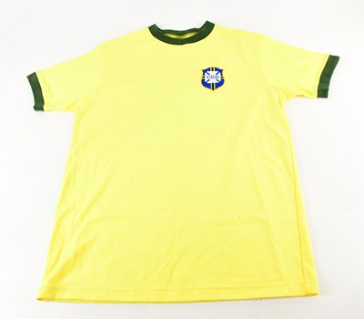 Lot 1188 - PELÉ; a signed Brazil 1970 retro style...