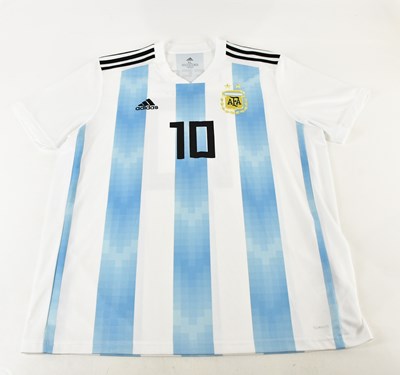 Lot 1182 - LIONEL MESSI; a signed Argentina football...