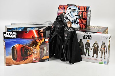 Lot 14 - STAR WARS; a collection of Star Wars toys,...