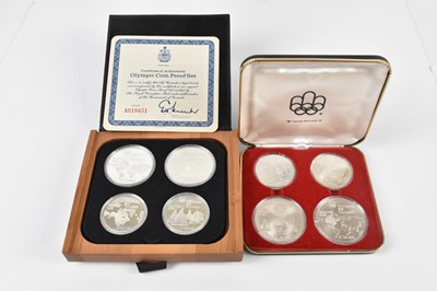 Lot 629 - Two Canadian Olympic coin four piece proof...