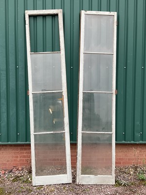 Lot 711 - A pair of 19th century four pane glass panel...