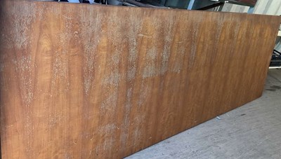 Lot 712 - A mid 20th century teak table top, width 320cm,...