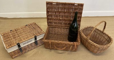 Lot 45 - Three wicker baskets, 22 x 52 x 36cm,...