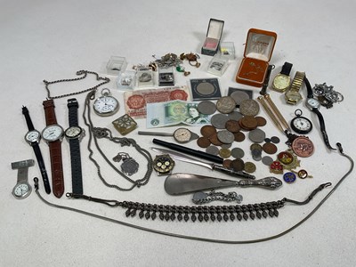 Lot 639 - A quantity of costume jewellery with coins and...