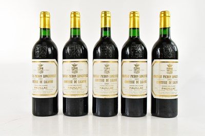 Lot 775 - RED WINE; five bottles Château Pichon...