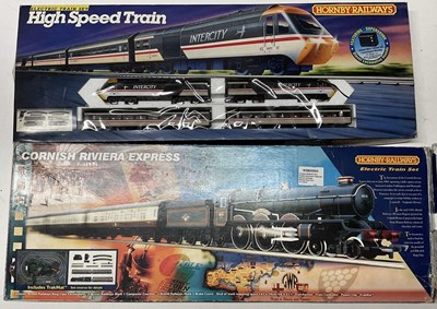 Lot 97 - HORNBY; two boxed train sets, a Cornish...