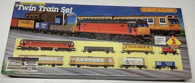 Lot 115 - HORNBY; an R545 twin train set, containing a...