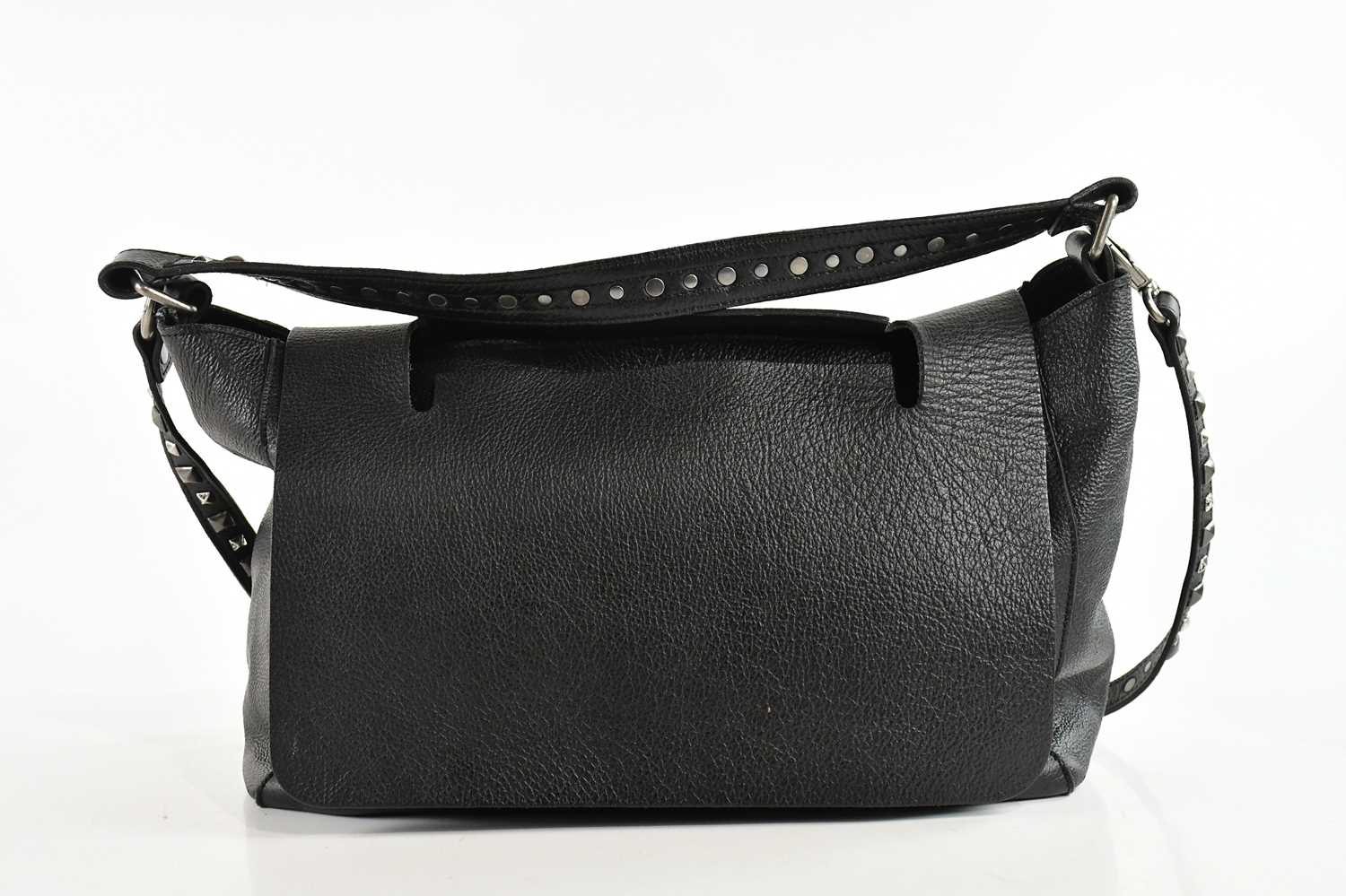Lot 2049 - REHARD; a black pebbled D-shaped shoulder bag...