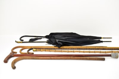 Lot 562 - Six walking sticks and canes, including bamboo...