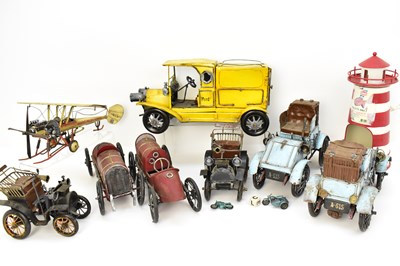 Lot 283 - Nine 20th century tin plate model vehicles and...