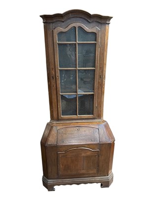 Lot 321 - An oak and mahogany freestanding corner...