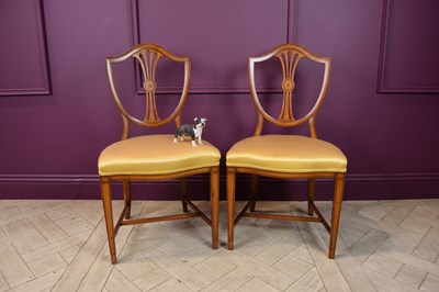 Lot 322 - A pair of Edwardian Sheraton Revival satinwood...