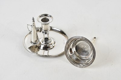 Lot 31 - A George III hallmarked silver chamberstick...