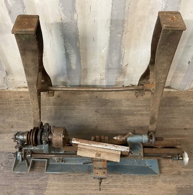 Lot 733 - A metal wood turning lathe.