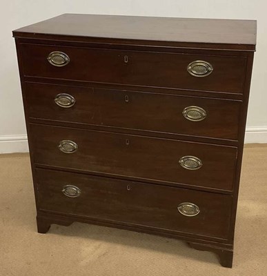 Lot 782 - A mahogany chest of four drawers with brass...