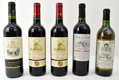 Lot 199 - Five bottles of red and white wine including...