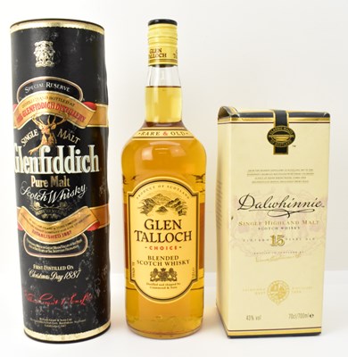 Lot 172 - WHISKY; three bottles of whisky including Glen...