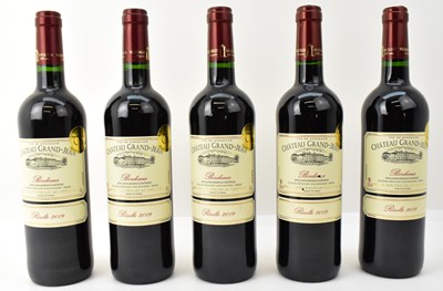 Lot 186 - RED WINE; five bottles of 2019 Château...