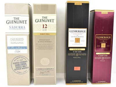 Lot 132 - WHISKY; four boxed bottles of single malt...