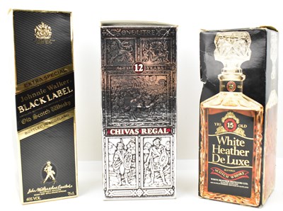 Lot 209 - WHISKY; three bottles comprising White Heather...