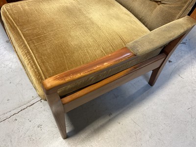 Lot 14 - CINTIQUE; a retro teak two-seater settee