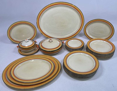 Lot 178 - GRAYS POTTERY; an Art Deco hand painted set to...