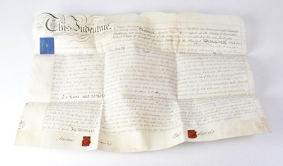 Lot 872 - Four indentures on vellum, comprising an...