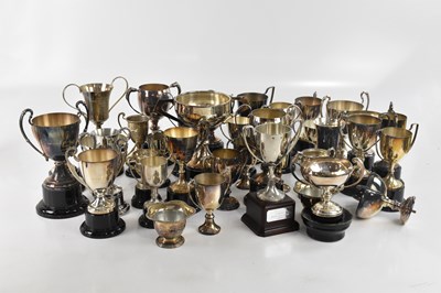 Lot 10 - A large collection of silver plated trophy...