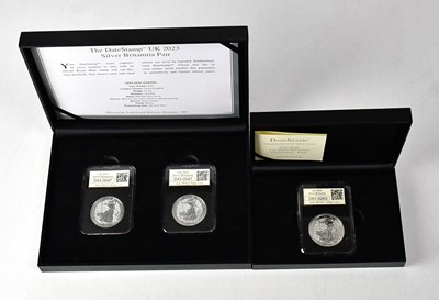 Lot 1011 - Two silver coin sets, comprising a single...