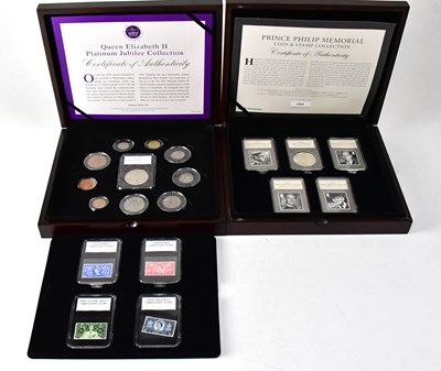 Lot 1013 - Two coin and stamp sets, comprising 'Prince...