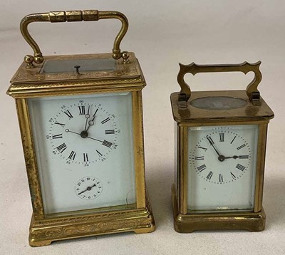 Lot 676A - A large late 19th century brass carriage clock...