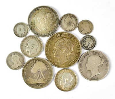 Lot 975 - Eleven silver coins, to include a 1938 2½...