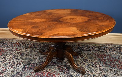 Lot 2743 - A Victorian walnut tilt-top loo table with...