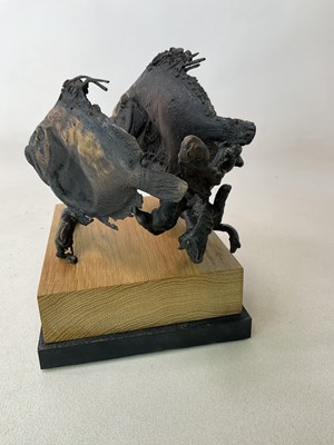 Lot 154 - KURT JACKSON; a unique bronze figure group, 'A...