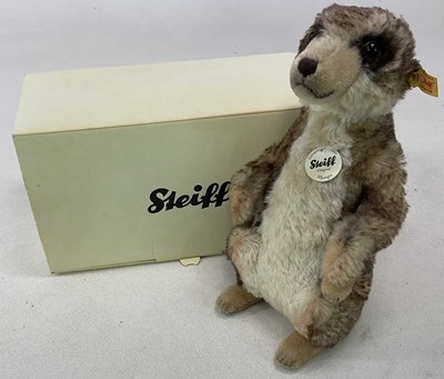 Lot 120 - STEIFF; Mungo the meerkat, 36 cm, in original...