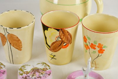 Lot 2789 - CLARICE CLIFF; an Art Deco jug with linear...