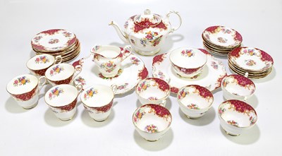 Lot 636 - PARAGON; a 'Rockingham' pattern part tea...