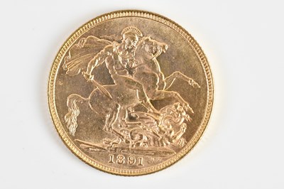 Lot 695 - A Victorian full sovereign, Jubilee head, 1891.