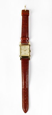 Lot 827 - BULOVA; a ladies' gold-plated wristwatch, the...