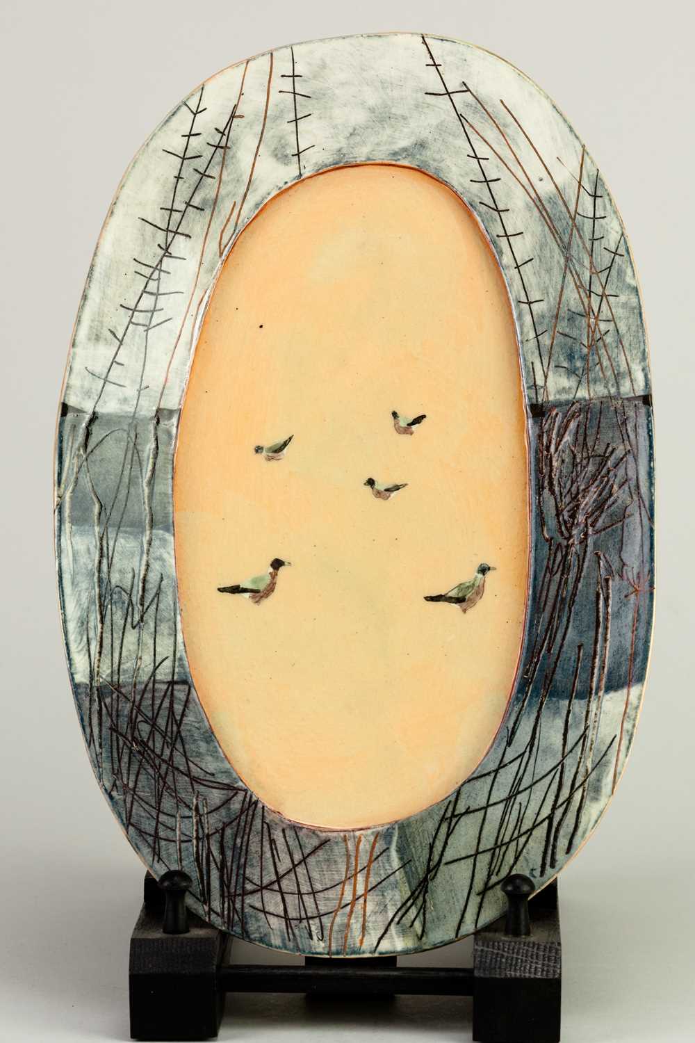 Lot 54 - ANNA LAMBERT (born 1957); an oval earthenware...