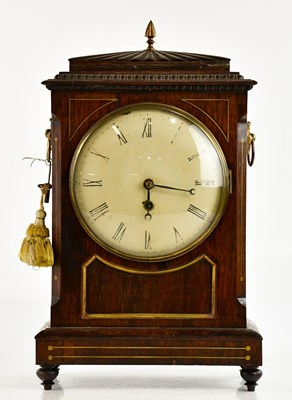 Lot 1222 - A Regency inlaid rosewood bracket clock, with...