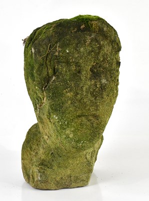 Lot 338 - An antique, possibly medieval, stone head,...