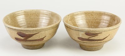 Lot 94 - Leach Pottery; a pair of stoneware Z bowls,...