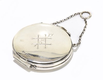 Lot 1085 - W.F. WILLIAMS; a late 19th century hallmarked silver circular purse