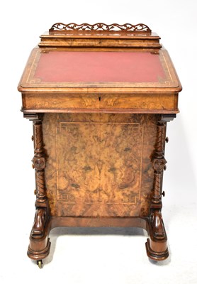 Lot 25 - A Victorian burr walnut and satinwood inlaid...