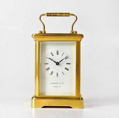 Lot 125 - GARRARD & CO; a brass cased carriage clock,...